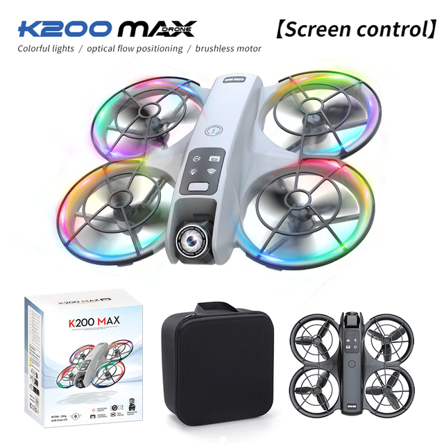 K200 Beginner Screen-Controlled Drone 3.6-inch HD Screen 4K Ultra HD Dual Camera Brushless Motor 6-Axis Gyro Optical Flow