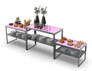 Hôtel de luxe 4 et 5 étoiles restauration restaurant 3 couches buffet assiette gâteau présentoir salade et sushi stand riser pour plat - Product Image 2