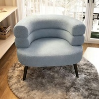 Fauteuil de détente individuel en polaire de peau de mouton pour salon, chambre, vestiaire, coiffeuse et table de maquillage