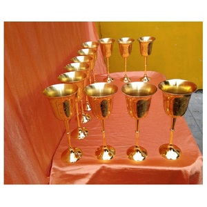 Traditional Handmade Brass <b>Wine</b> <b>Goblet</b> Engraved Chalice Vintage Metal Cup Antique Drinking Glass Barware Wedding Decor - Product Image 1