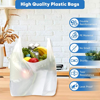 Sac en plastique PE personnalisé, durable et écologique, type T-shirt, pour le shopping, avec logo sur mesure