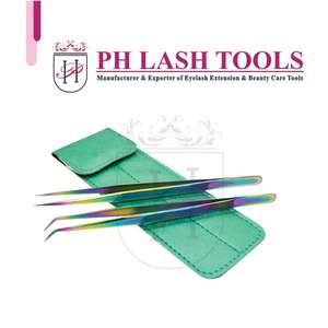 OEM ODM-Juego de pinzas individuales y dobles para extensiones de pestañas, servicio personalizado de acero inoxidable, Etiqueta Privada - Product Image 5