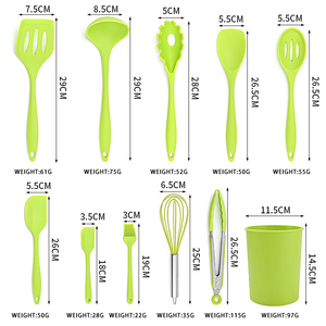 En Gros, Ensemble d'Ustensiles de Cuisine en Silicone de Qualité Alimentaire 11 Pièces avec Seau de Rangement pour Kits d'Outils de Cuisson - Product Image 3