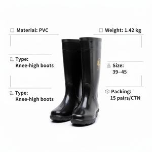 <span class=keywords><strong>Stivali</strong></span> in PVC di sicurezza per uomo e <span class=keywords><strong>donna</strong></span> per <span class=keywords><strong>lavoro</strong></span> e attività all'aperto protezione completa del piede - Product Image 1