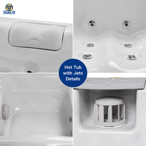 Jacuzzi de Masaje para el Hogar y el Aire Libre, Masaje Corporal Completo, Bomba de 3 HP, Reposabrazos LED, Cascada, Diseño Cómodo para Recostarse - Product Image 3