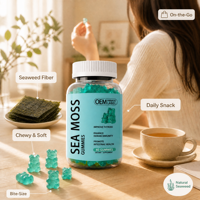 Gummies véganes en gros de mousse de mer pour l'hydratation et l'équilibre électrolytique des adultes, avec oligo-éléments et soutien immunitaire