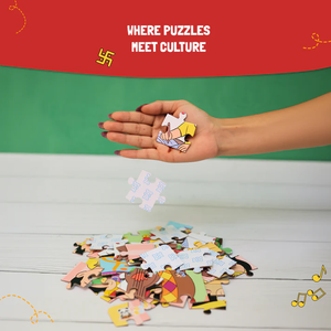 Jigsaw Puzzle 4 in 1 Festivals India Educational Plush Puzzle <b>Games</b> for Kids Cultural Learning Activity Toy Soft Colorful Toys - Product Image 2