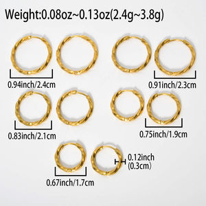 New Arrival Fashion Custom Waterproof Stainless Steel 18K Gold Plated Geometric Trendy <b>Twist</b> <b>Hoop</b> <b>Earrings</b> Unisex Anniversary - Product Image 6