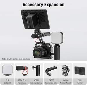 Cage <span class=keywords><strong>NEEWER</strong></span> M50/M50 II pour <span class=keywords><strong>Canon</strong></span> M50 M50 Mark II, Rig Vidéo en Aluminium avec Serre-câble, Rail NATO et Trous de Fixation ARRI - Product Image 6