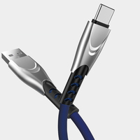 Câble de données de charge rapide en tissu en alliage de zinc pour chargeurs de câble de charge de téléphone portable Android type-c Apple