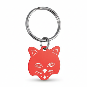 Red Cat Face Keychain Pendant 23x23 Mm Metal <b>Ring</b> Charm For <b>Keys</b> And <b>Bags</b> - Product Image 2