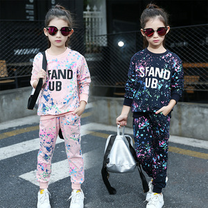 Conjunto de <span class=keywords><strong>Ropa</strong></span> Infantil de Otoño con Cuello Redondo de 2 Piezas, Sudadera para Niñas de 2 a 14 Años - Product Image 2