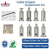 Kit de suspension à pince de câble bidirectionnelle FENGMIN, prix usine, réglable, en laiton antirouille, pour éclairage de plafond intérieur/extérieur