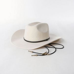 Chapeaux de cowboy Dallas de haute qualité en gros, style vintage western, avec bandes en cuir, sombrero, 100 % laine - Product Image 6