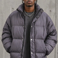 Veste d'hiver pour homme en duvet rembourré 3D avec logo personnalisé, surdimensionnée, épaisse, imperméable, respirante, réversible, streetwear