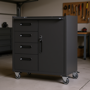 Armoire de rangement pour outils 1230x710x300 mm, 4 tiroirs avec roulettes et système de verrouillage pour garage, atelier, maison, bureau - Product Image 2
