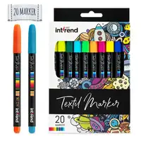Conjunto de canetas de 20 marcadores de tecido, não tóxico, indelível e permanente, caneta marcadora têxtil para camiseta