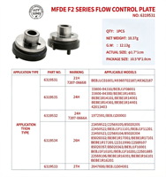 6319531  Placa de Control de Flujo para Conjuntos de Inyectores de Combustible DEF-Smart Serie F2 21H/7207-0666B