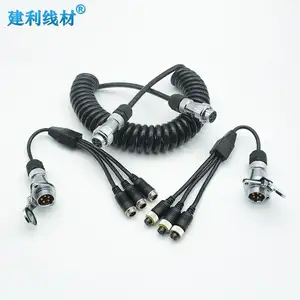 Traier Cable 5Pin Trailer Cable Set For 3-Channel Camera Display Enhanced Visibility Wiring Harness For Vehicle Towing