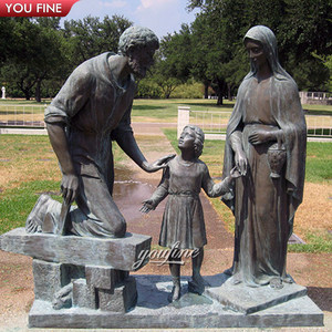 Escultura de Jesús de bronce religioso, tamaño vivo, Estatua de la Santa Familia para la Iglesia - Product Image 3