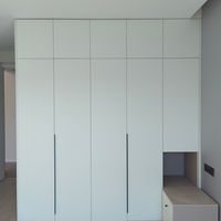Armoire avec tiroirs, minimaliste, MDF blanc, chambre principale, bois rustique, Japandi contemporain