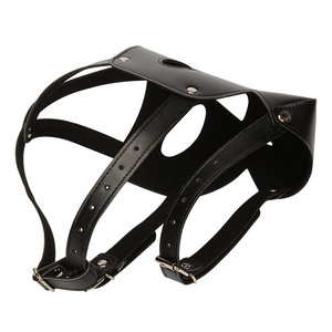 Sex Toys Men Restraint Headgear Couples Sexy Harness PU Leather Face Gear Adjustable Metal Buckles Halloween Party Masque <strong>Hood</strong>% - Product Image 6