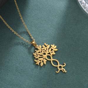 Collier <span class=keywords><strong>Arbre</strong></span> de Vie Myshape, pendentif <span class=keywords><strong>ADN</strong></span> infini double hélice, <span class=keywords><strong>arbre</strong></span> <span class=keywords><strong>généalogique</strong></span>, bijoux en acier inoxydable Wiccan, cadeau pour couple - Product Image 5