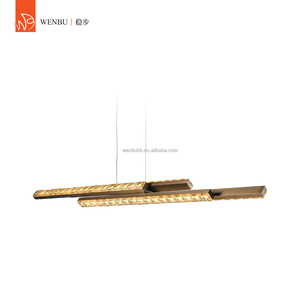 โคมไฟระย้าคริสตัลทรงกลมหรูหรา รุ่น Linear Pendant Light สีบรอนซ์โบราณขัดเงา สำหรับบ้านพักตากอากาศ - Product Image 1