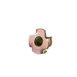 Inserts en <span class=keywords><strong>bois</strong></span> sur mesure de haute qualité en acier au carbone zingué DIN 1624 Grade 4.8, taille métrique, à quatre griffes (4 pointes) pour meubles - Product Image 2