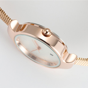 New Women Japanese Minimal Style Calendar Watch Elegant Slim Compact Mesh Band Wristwatch - Product Image 1