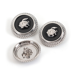 Unique Embossed Flower Metal Zinc Alloy Silver <strong>Buttons</strong> Black and Nickle Free Shank <strong>Button</strong> for Overcoat - Product Image 1