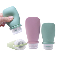 Bouteille de voyage en silicone miniature anti-fuite personnalisée, bouteilles de shampooing en silicone, bouteille en silicone réutilisable à presser pour les voyages