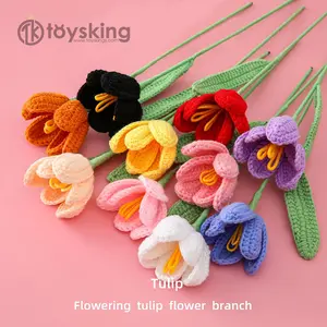 Crochet crochet blume Crochet geblümte Tulpenzweige warmes und herzerwärmendes Geschenk fertige Blumen