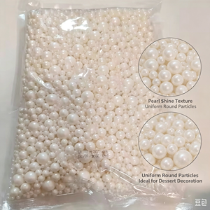 Perles de sucre comestibles blanches 1000g, assortiment 2-10mm, perles de gâteau à coque dure pour la décoration de gâteaux de mariage - Product Image 5
