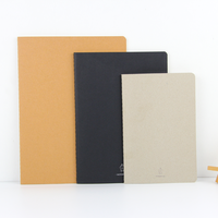 Carnet de notes à couverture souple en papier noir/gris/kraft, format A4 B5, 46 feuilles, impression UV, logo estampé à chaud
