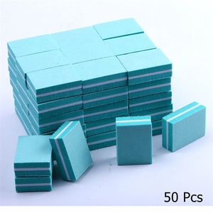 50 unids/lote 100/180 doble-Mini de los bloques de archivo colorido esponja de esmalte de uñas de lijado de plaza tiras de manicura - Product Image 2