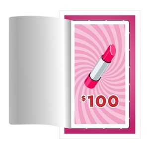 Cartes à récompenses roses pour filles, thème fille, impression numérique couleur, données sécurisées, tickets à gratter - Product Image 5
