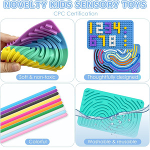 Tablero de Actividades Sensoriales de Silicona de Doble Cara, Juguete de Habilidades Motoras Finas, Juguete Educativo Temprano para Niños, Juguete de Terapia para Autismo, Venta al por Mayor - Product Image 3