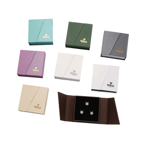 Luxury Jewelry Rigid Art Paper Double Door Recyclable <b>Earring</b> <b>Gift</b> <b>Box</b> with Custom Logo - Product Image 5