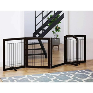 Clôture pour chien de haute qualité à bas prix Barrière pour chien en bois Clôture pour animaux de compagnie extérieure avec 4 panneaux à vendre - Product Image 2