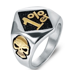 Men's Stainless Steel <b>Skull</b> <b>Ring</b> 1% Er Geometric Design Silver Color Gift Jewelry - Product Image 2
