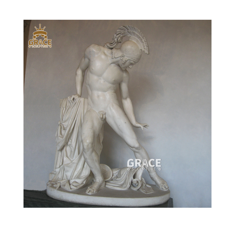 ライフサイズギリシャ神話大理石負傷アキレス像彫刻