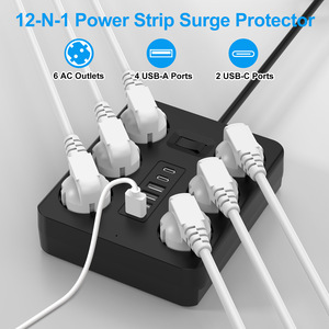 Multiprise <span class=keywords><strong>électrique</strong></span> multifonctionnelle avec <span class=keywords><strong>prise</strong></span> hollandaise 2 ports Type-C, norme européenne UL94 V-0, protection enfant contre les chocs <span class=keywords><strong>électrique</strong></span>s, compatible <span class=keywords><strong>prise</strong></span> espagnole - Product Image 4