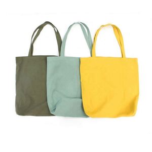 Morandi Solid Color Casual Custom Beach Grocery Reusable Linen Cotton <b>Canvas</b> <b>Tote</b> Shopping Bags - Product Image 2