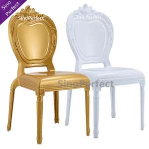 Wholesale PP Resin Gold Fancy Monoblock Stacking Plastic Chiavari Tiffany <b>Chair</b> for Wedding Dining Events Decoration Rental - Product Image 5