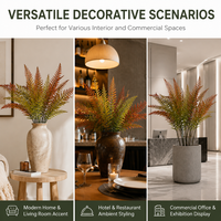 Faux tronc de fougère artificielle effet coucher de soleil pour décoration de sol de café, arrangement de plantes simulées, branche de feuillage en gros