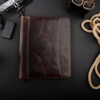 Durable Full Grain Executive Zippered Holder Organizador de cuero Pocket Agenda/Portafolio A4 Carpeta de archivos para documentos de cuero