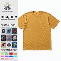 Maßgeschneidertes Herren-T-Shirt aus 200GSM Garment-Dyed 100% Pima-Baumwolle mit Brusttasche, Casual, Alltagstauglich, Großhandel