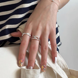 S925 Sterling Silver Irregular Lava <b>Ring</b> For Women <b>Open</b> Index Finger Minimalist Design Everyday Wear Jewelry - Product Image 3