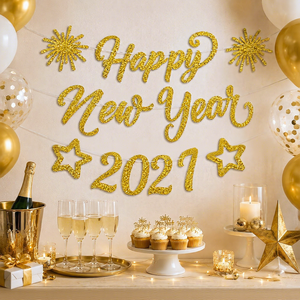 Pancarta <span class=keywords><strong>de</strong></span> Feliz <span class=keywords><strong>Año</strong></span> Nuevo 2027, Decoración Temática para Fiesta <span class=keywords><strong>de</strong></span> <span class=keywords><strong>Año</strong></span> Nuevo, Serpentinas Decorativas Negras y Doradas, Accesorios <span class=keywords><strong>de</strong></span> Decoración para el Hogar, <span class=keywords><strong>Restaurantes</strong></span> y Hoteles - Product Image 4